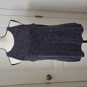 Chaus Size M Navy Blue with Gray and Silver Glittery Sleeveless Top, NEW w/ Tag